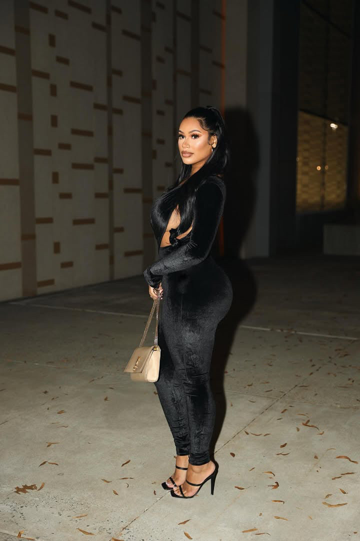 Miji cut out velvet Jumpsuit