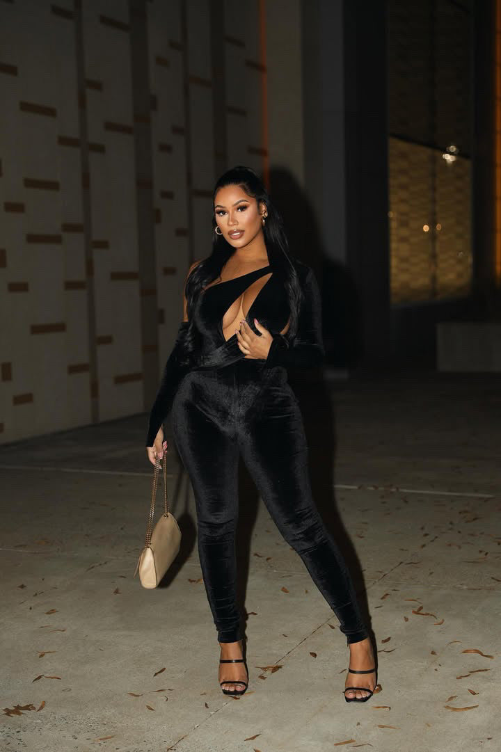 Miji cut out velvet Jumpsuit
