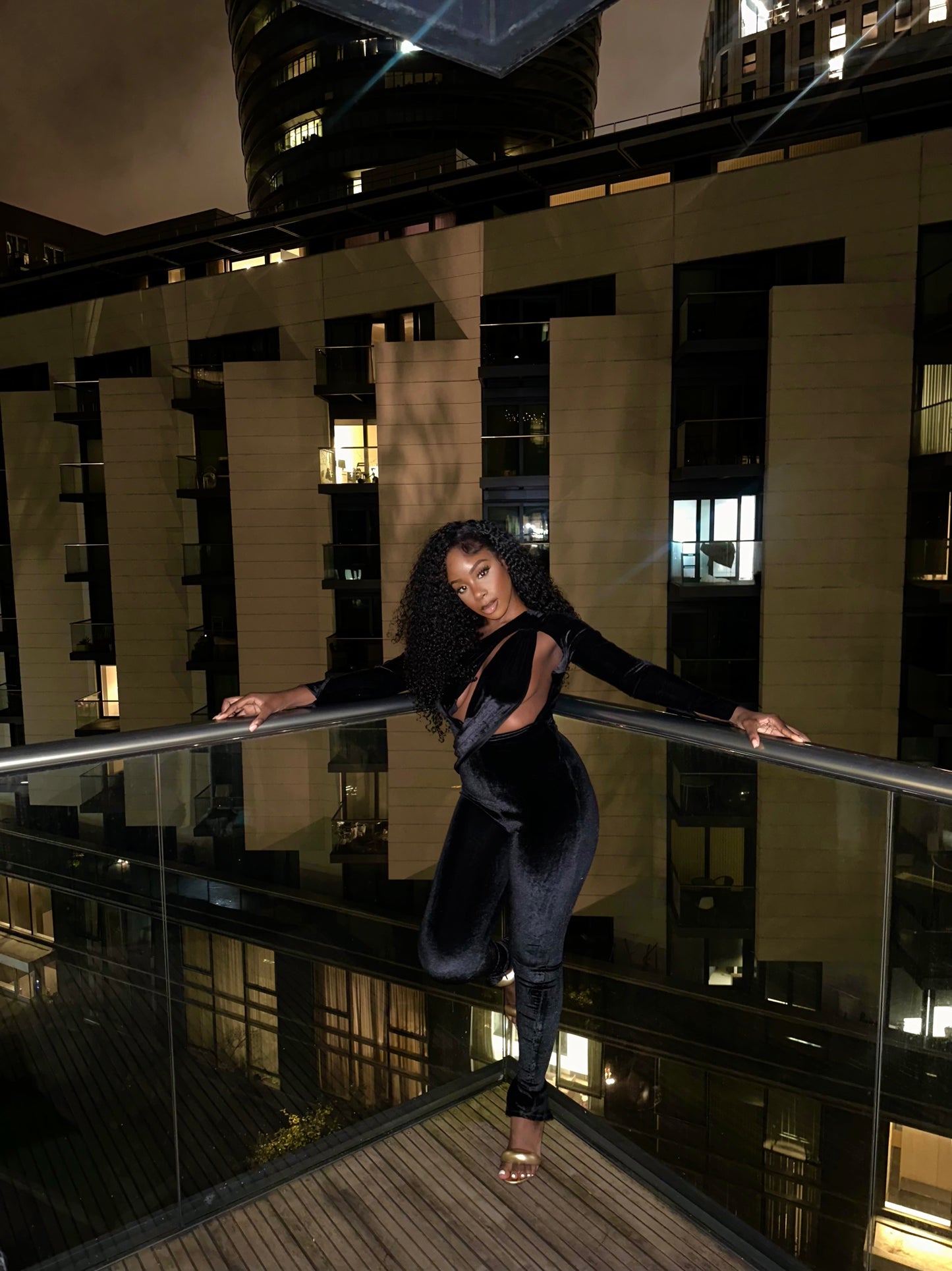 Miji cut out velvet Jumpsuit