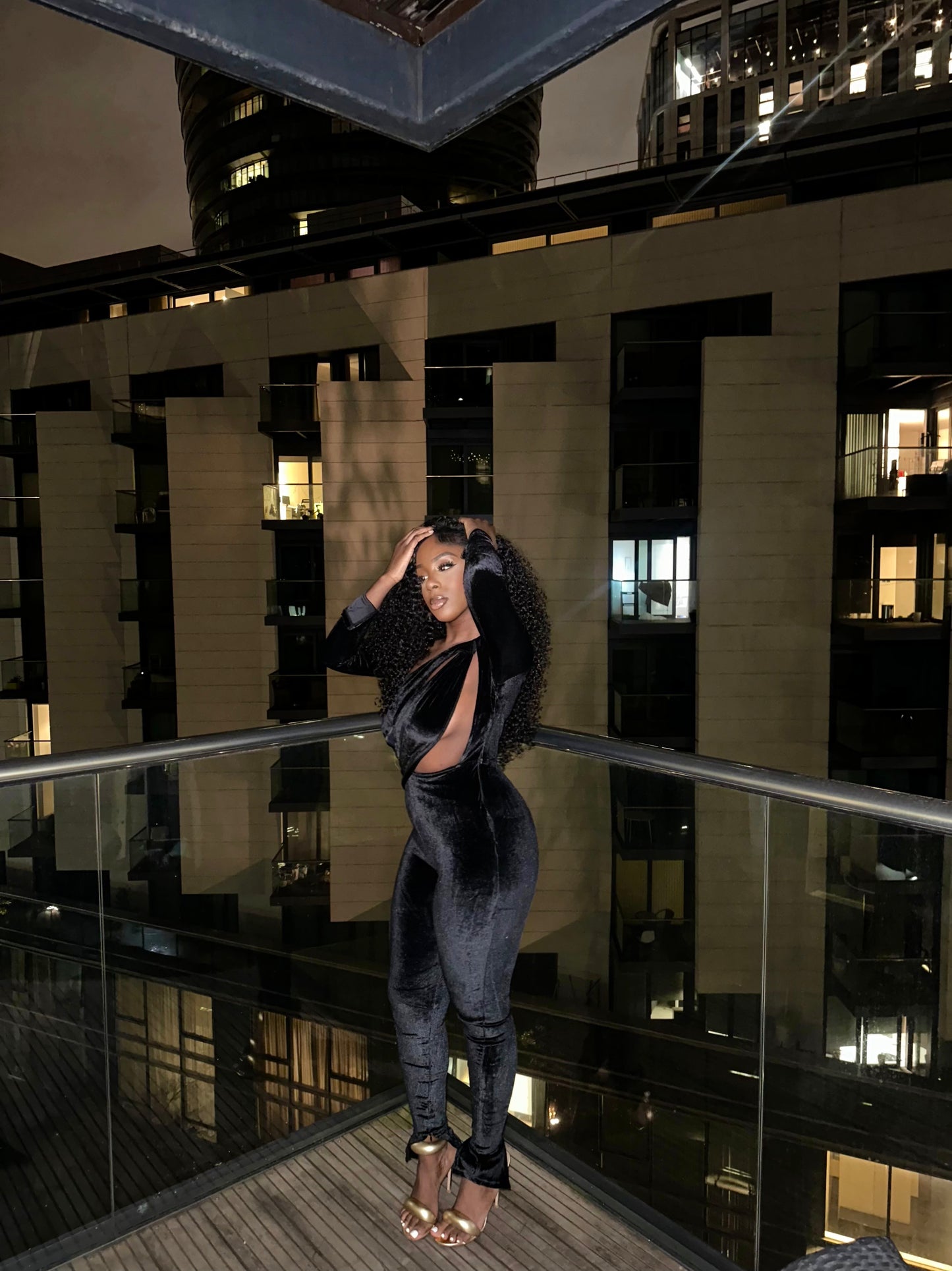 Miji cut out velvet Jumpsuit
