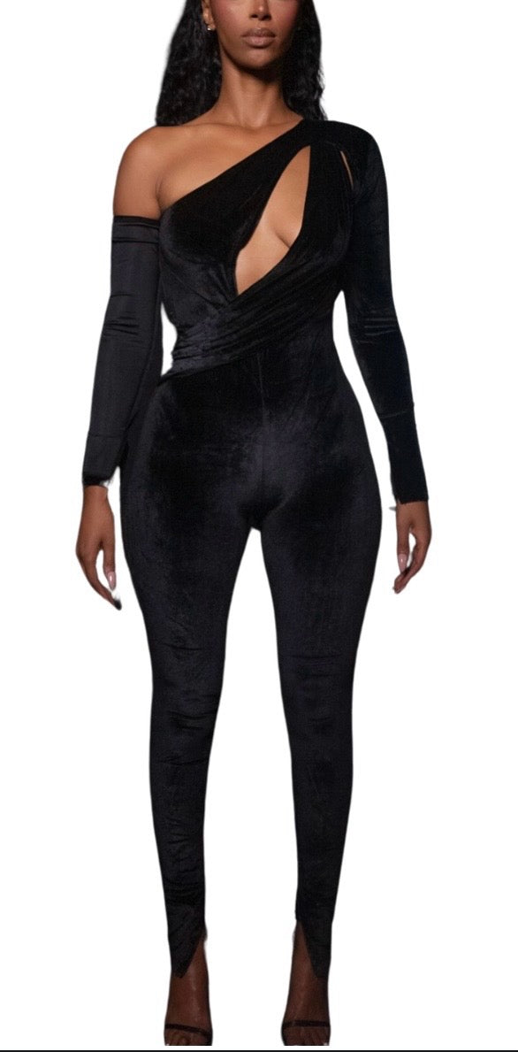 Miji cut out velvet Jumpsuit