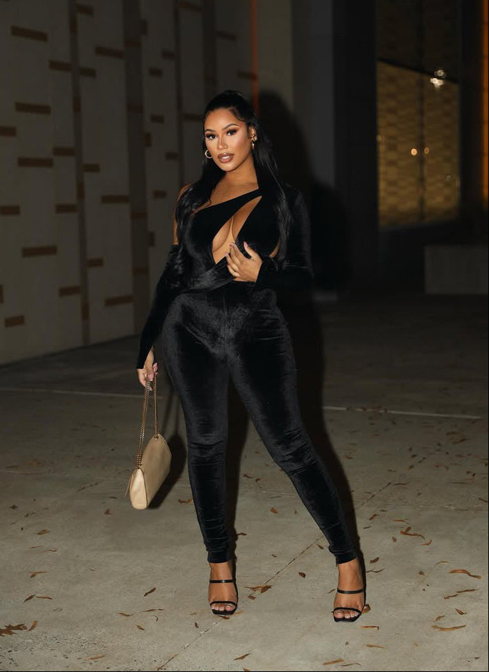 Miji  cut out velvet Jumpsuit